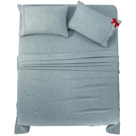Utopia Bedding Queen Sheet Set – 4 Piece Bed Sheets for Queen Size Bed, Soft and Breathable Microfiber, Includes 1 Fitted Sheet, 1 Flat Sheet and 2 Pillowcases (Heather Grey)