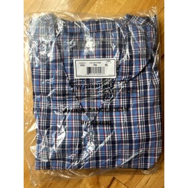 HABAND Men’s Blue Plaid Short Sleeve w/Pants Poly/Cotton Pajamas NIP  Size XL