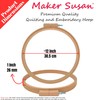 Maker Susan 12 inch Round Beechwood Quilting Hoop, Wooden Cross