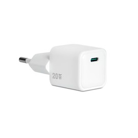 VulTech CC-120PDCUGWH Universal Charger for Smartphone Tablet 20W GaN USB-C/Type-C PD3.0 QC3.0 PPS White - Compact Size