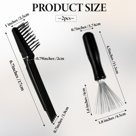 2pcs Hair Brush Cleaner Tool 2-in-1 Hair Brush Cleaning Tool & Comb Cleaner Comb Cleaning Brush Hair Brush Remover Rake for Removing Hair Dust Mini Wet Hair Comb for Removing Dirt Home Salon Use