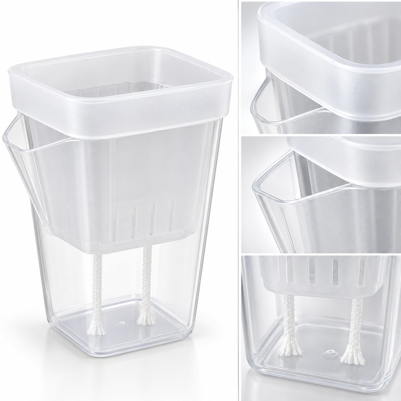 15-Pack Self-Watering Plant Pots for Seedlings and Cuttings – Translucent