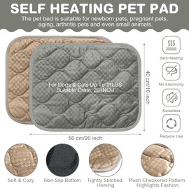 Tujoe 4 Pack Self Warming Cat Mat Self Heating Cat Pad Warm Thermal Pet Bed Washable Dog Crate Pad Body Heat Dog Bed Mat Blanket Non Slip Bottom for Outdoor Indoor Pets