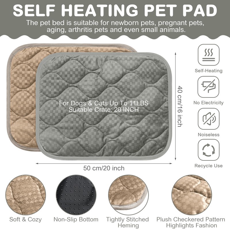 Tujoe 4 Pack Self Warming Cat Mat Self Heating Cat