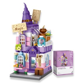 LOTOLO Mini City shop Street View Building Blocks Model Set,Simulation Collection Particle Architecture Construction Building Bricks Toy,Home Decor (Magic house)