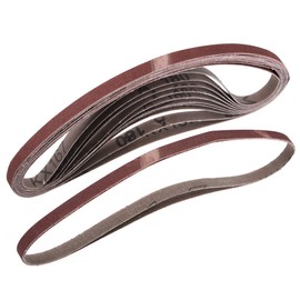 sourcing map 3/8-inch X 21-inch(9mm X 533mm) Sanding Belt 180 Grit Aluminum Oxide 12pcs