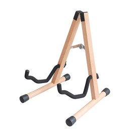 Guitar Stand Wooden Folding Floor Standing Vertical Household Bass Storage Display Holder Rack Light Wood Color