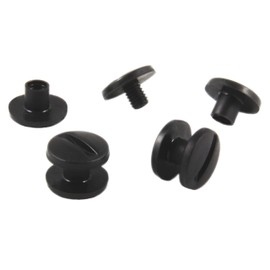 Plastic Book Screws | Black or White | Choice of Sizes | Pack of 20, 50, 100 or 1000 | Plastic Screw Rivets | For Notebooks, Albums, Cards, Folders etc. / (8 mm, Pack of 50, Black)