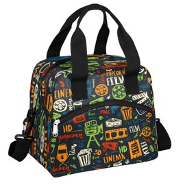 Cinema Film Lunch Bag Women Lunch Box for Women Adult Men Reusable Cute Lunch Box Tote Cooler Bags Insulated Portable Lunch Containers for Work, Office, Travel, Picnic