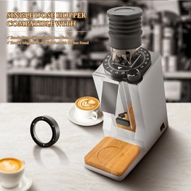 Single Dose Hopper Compatible with Eureka Mignon Espresso Coffee Grinder Silicone Bellow for Blow Out Residual Coffee Grounds (Inclined Hopper)