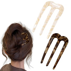 LKCCTK U-Shaped Hair Poncho, Party Wrap Comb, Set of 2, Hair Accessories, Securely Secure, Stylish, Coming-of-Age Ceremonies, Weddings, Everyday Use, Easy Hair Arrangement, For Japanese/Western