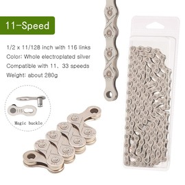 PLATT Bike Chains High Strength Bicycle Chain 1-Speed 6/7/8-Speed 9-Speed 10-Speed 11-Speed 114-Links/116-Links