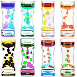 Liquid Motion Bubbler Timer Pack of 8 Great Desktop Colorful Hourglass Liquid Bubbler Small Calming Relaxing Toys Sensory Anxiety Autism ADHD Fidget Toys