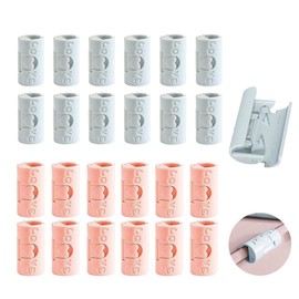 TZMFHD 24 Pcs Bed Sheet Grippers, Snack Bag Clip, Cute Bedding Clip, Quilt Fixator Fitted Sheet Clips, Anti-Slip Duvet Clips, for Bed Sheet Finishing, Food Storge (Blue, Pink)