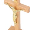 Crucifix Table Cross Hand Crafted Light Brown Durable Beech Metal