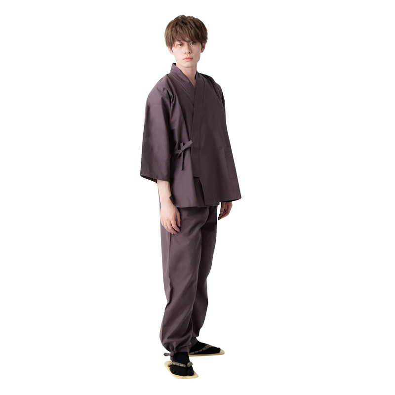 Kyoto Kimonomachi Men's Samue, Work Clothes, Black, Brown, Blue, Red,
