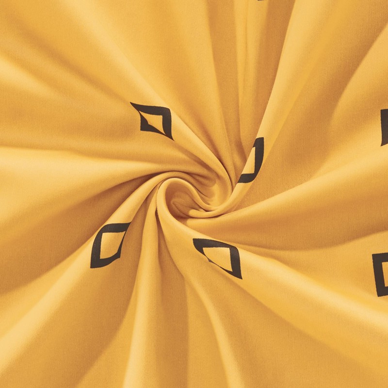 Erwin Müller Satin Cushion Cover, Cushion Cover, 100% Cotton, Yellow/Anthracite,