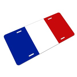 Amcove License Plate France Flag Decorative Car Front License Plate,Vanity Tag,Metal Car Plate,Aluminum Novelty License Plate for Men/Women Car,6 X 12 Inch