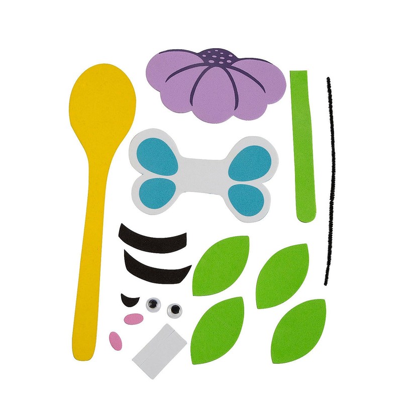 Fun Express Wooden Spoon Bee Craft Kit - Makes 12