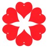 100Pcs Wood Slices HandMade Red HeartShaped Pendant Crafts DIY Wedding