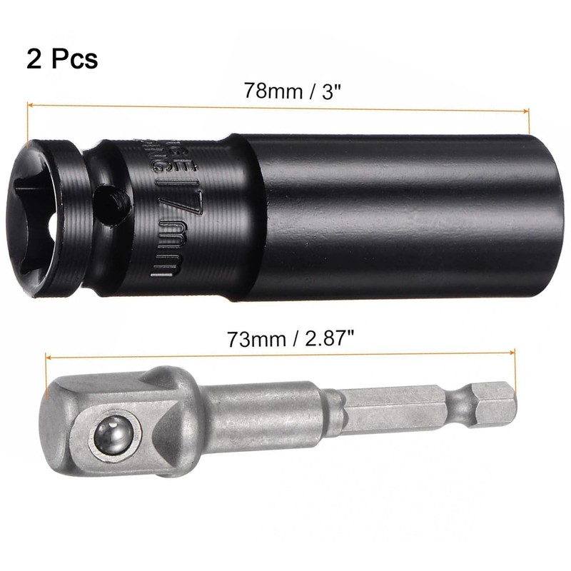 TA-VIGOR 1/2" Drive Socket Accessory Set, 17mm 6-Point Deep Impact