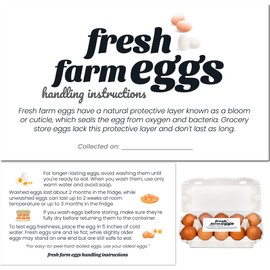 Havongki 200 Pack Premium Fresh Farm Eggs Handling Instructions Care Accessories Cards Labels | Egg Blank Cartons 4 6 12 15 18 30 48 50 Count Basket Box Container Storing Extra Organizer -M14CH200