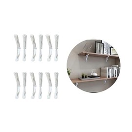 Mensula Blanca Soporte Reforzado Repisas Lamina de Acero Organizacion Paredes Baños Cocinas Recamara Oficinas y Salas Ideal para Estantes Flotantes Libreros y Alacenas 12 pza de 25x30cm