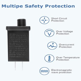 SLLEA Replacement Yard Inflatable Adapter - 1A Transformer US Plug for Christmas Thanksgiving Inflatbles, Class 2 Power Supply 120vac 60hz for LED Light