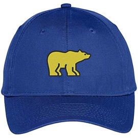 Trendy Apparel Shop Golden Bear Embroidered Animal Themed Cap - Royal