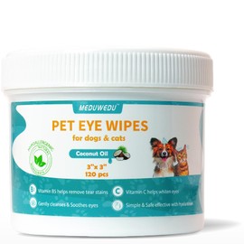 MEDUWEDU MEDUWEDU Eyes Wipes for Dogs & Cats 120 Counts, Grooming Kit Care for Dogs and Cats, Prevent Tear Stains, Eye Debris, Discharge, Mucus Secretions,Coconut Scent