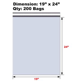iMBAPrice 200-Pack Poly Mailers 19x24 Inch Large Size #7 White Color Poly Mailing Shipping Envelopes Bags, Self Seal Adhesive Waterproof and Tear Proof (Total 200 Bags)