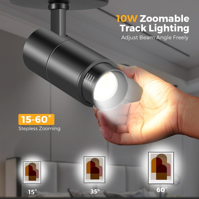 VANoopee 3-Color Zoomable Ceiling Spot Lights Indoor Flush Mount Adjustable