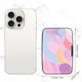 Atufsuat Card Holder Credit Cards Holder for Women RFID wallet women Business Card Holder Wallet Mini Aluminum Card Wallet RFID Blocking Slim Metal Hard Card for Women, Wave Pattern