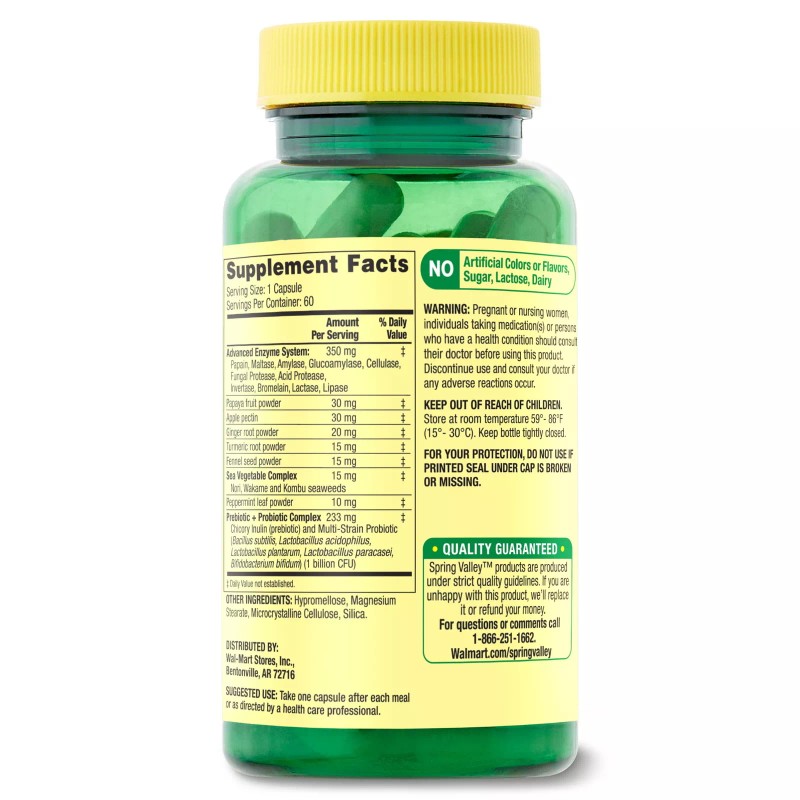 Spring Valley Advanced Digestive Enzymes, 60 Count