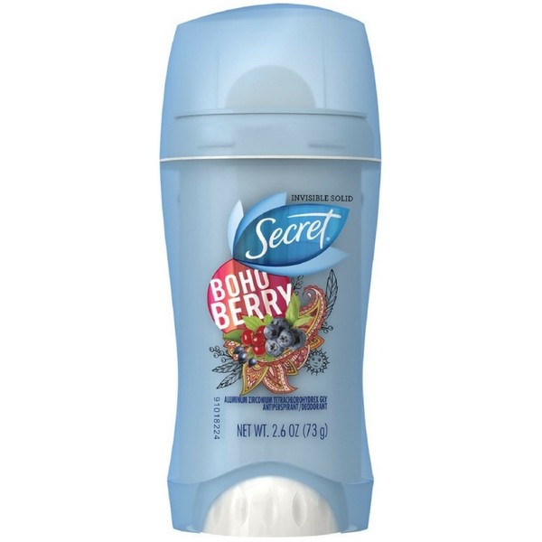 Secret Anti-Perspirant Deodorant Invisible Solid, Boho Berry 2.60 oz ( Pack of 2)