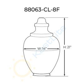 KastLite 88063-CL-8F Polycarbonate Clear Acorn with Fitter Neck | 21" Height x 14" Width x 8" Outside Diameter | Manufactured in the USA