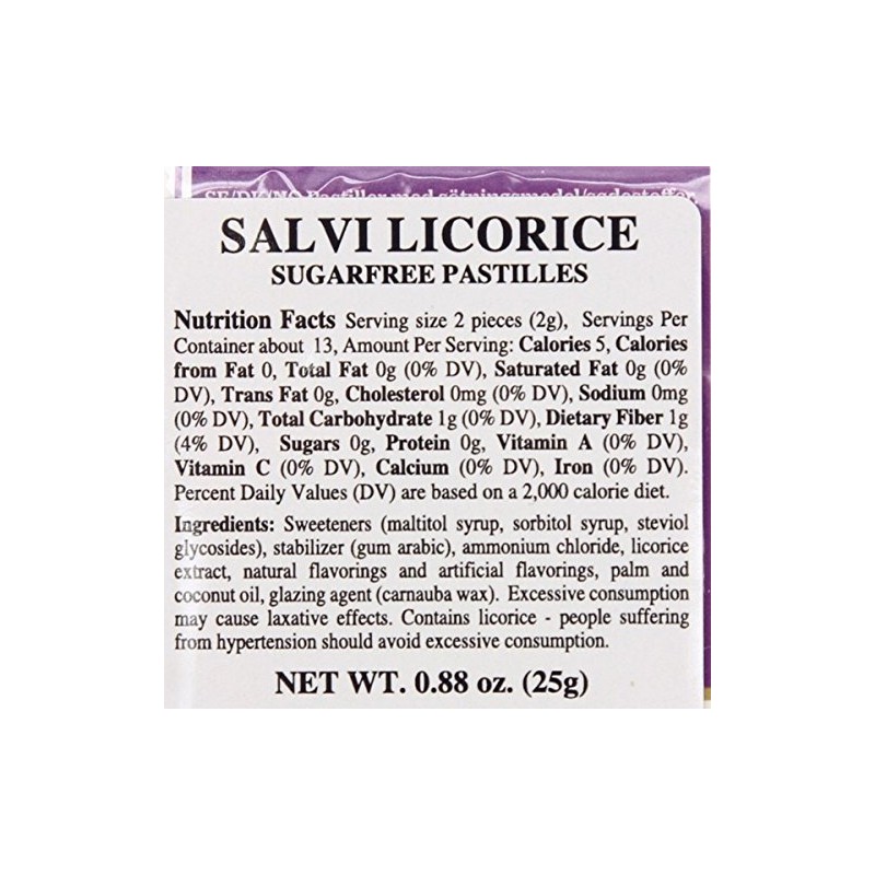 12-Pack Lakerol Salvi Licorice Sugar Free Pastilles Stevia Candy 0.88-ounce