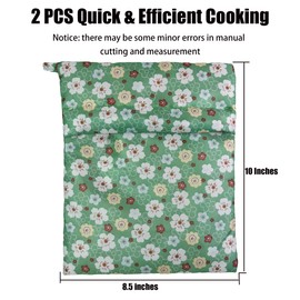 Microwave Potato Bag, 2-Pack Reusable Cooker Pouches for Potatoes, Corn, 10 x 8.5 inches