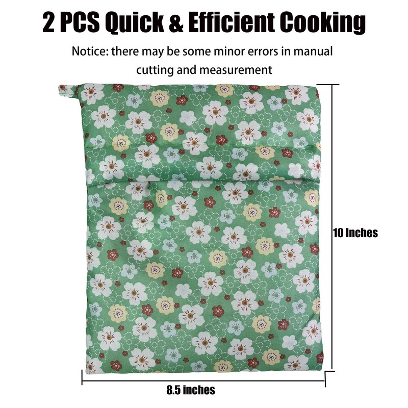 Microwave Potato Bag, 2-Pack Reusable Cooker Pouches for Potatoes, Corn,