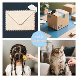 Woyinger 3 Pack Paper Cutter, Elegant Letter Opener, No-Damage Hair Ties, Home Office Essentials, Hair Tools, Knotting Comb and Hair Removal for Cats and Dogs, Black + Yellow + White