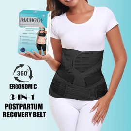 MAMODY 3 in 1 Postpartum Belt for Women, Abdominal Belt After Birth, Postpartum Postpartum Belly Wrap Abdominal Belt (Black, XL)