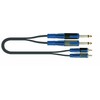 Roksolid 5m 2x 6.3mm Mono Jack to 2x Male Phono