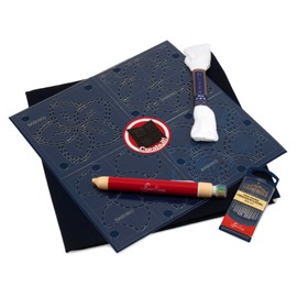 Sew Easy Sashiko Kit - 40 x 40 cm Kissenbezug Kit, komplettes Set mit Faden, Stoffvorlagen, Bleistiftnadeln, Anleitung (evtl. nicht in deutscher Sprache)