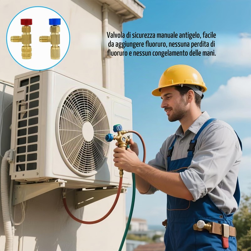 2 Pezzi Valvola Controllo Flusso R410 R22, Valvola di Sicurezza