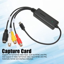Video Grabber USB C Capture Card, Supports NTSC PAL and ADC, S Video and CVBS to USB Type C 2.0 Video Capture Device for Windows 10/7/2000 XP Vista, for OS X