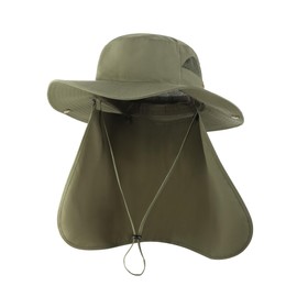 Zylioo Oversized 62-65cm UV Sun Hats with Flaps,Big Size Boonie Hat with Drape Beach Hats with Neck Protection Flap
