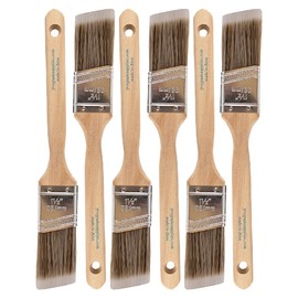 Vermeer Paint Brushes - 6-Pack - 1.5" Angle Sash Brushes for All Latex and Oil Paints & Stains - Home Improvement - Interior & Exterior Use