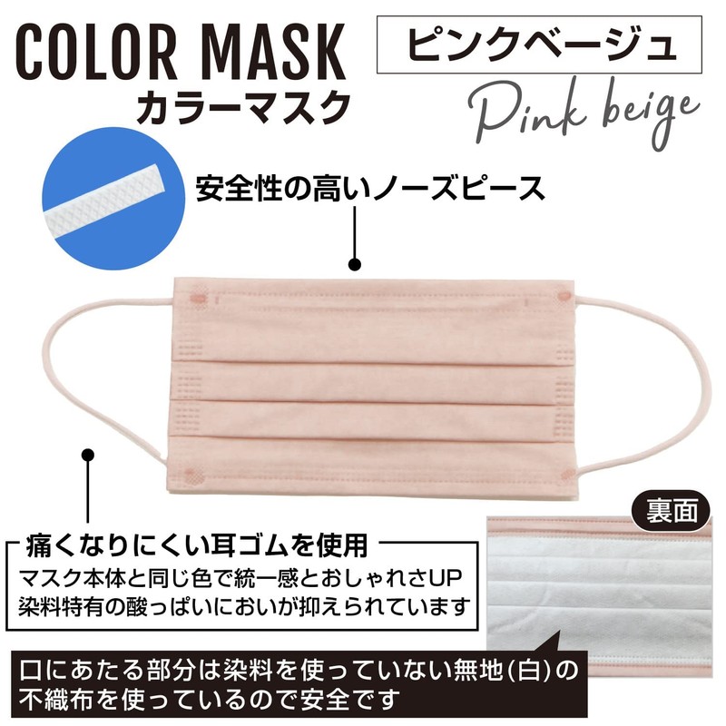 Anshiya Pink Beige Mask, 3-Layer Non-woven Mask, Stylish Mask, Unisex,