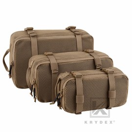 KRYDEX Tactical Modular Pouch Set Outdoor Backpack Organizer Travel Suitcase Packing Cubes - Color: Coyote Brown