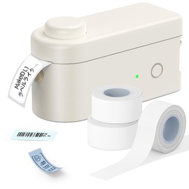 MakeID L1 Label Printer Label Writer, Portable, Smartphone Compatible, Mini Label Writer, Bluetooth (Label Paper 2 x White, 1 Transparent)